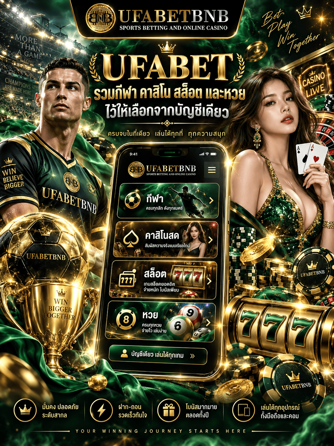 UFABET รวมกีฬา คาสิโน สล็อต และหวยไว้ให้เลือกจากบัญชีเดียว
